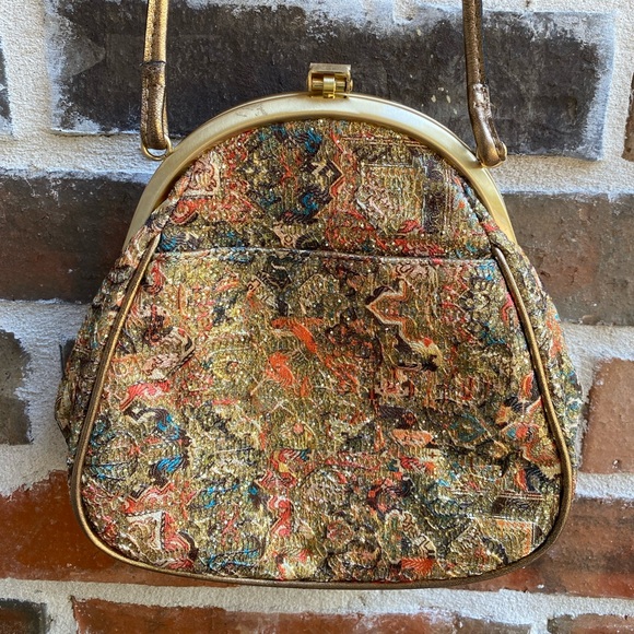 Patricia Nash “Portafina” Glitter Mosaic Frame Crossbody Bag - Picture 4 of 16